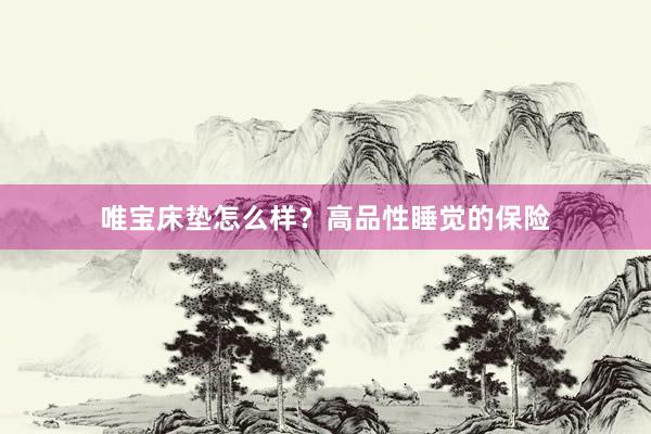 唯宝床垫怎么样？高品性睡觉的保险